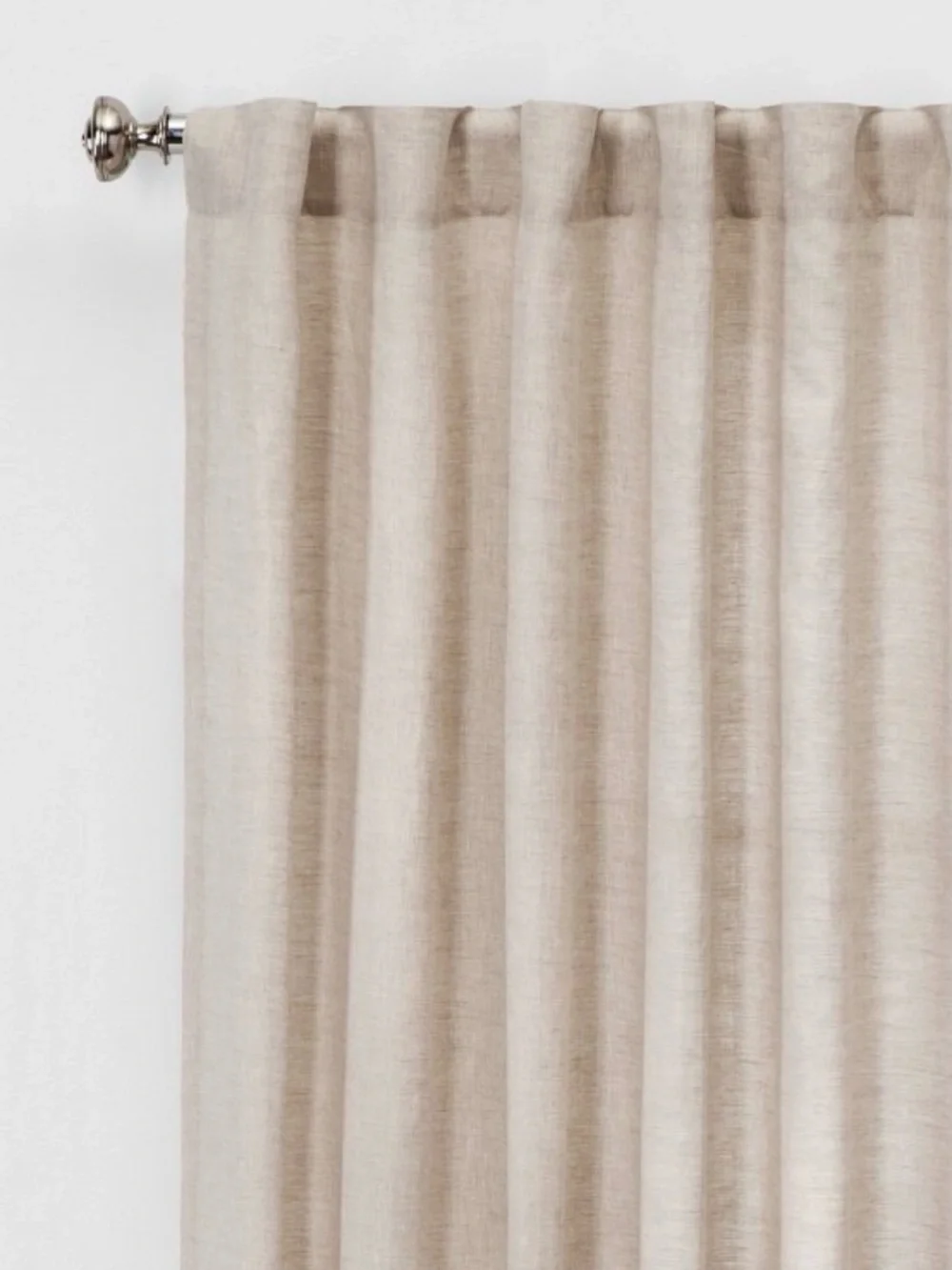 54” x 84” Curtain Panel Neutral 100% Linen Panel
